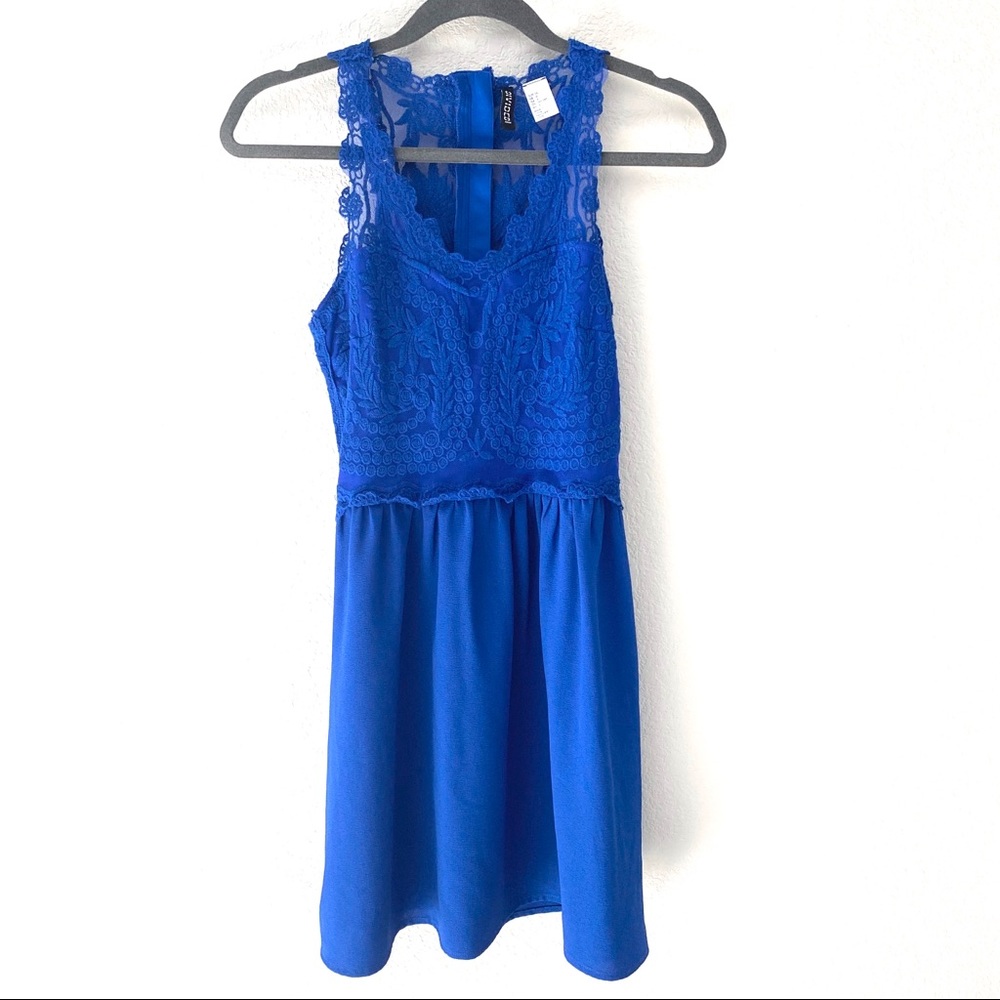 Blue Lace Divided Dress